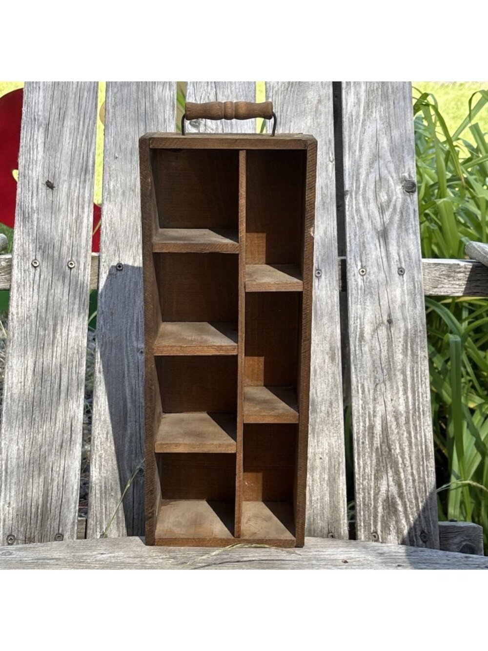 Vintage Wooden Wall Display Shelf Pine Curio Cubby Cottage Core Decor Country